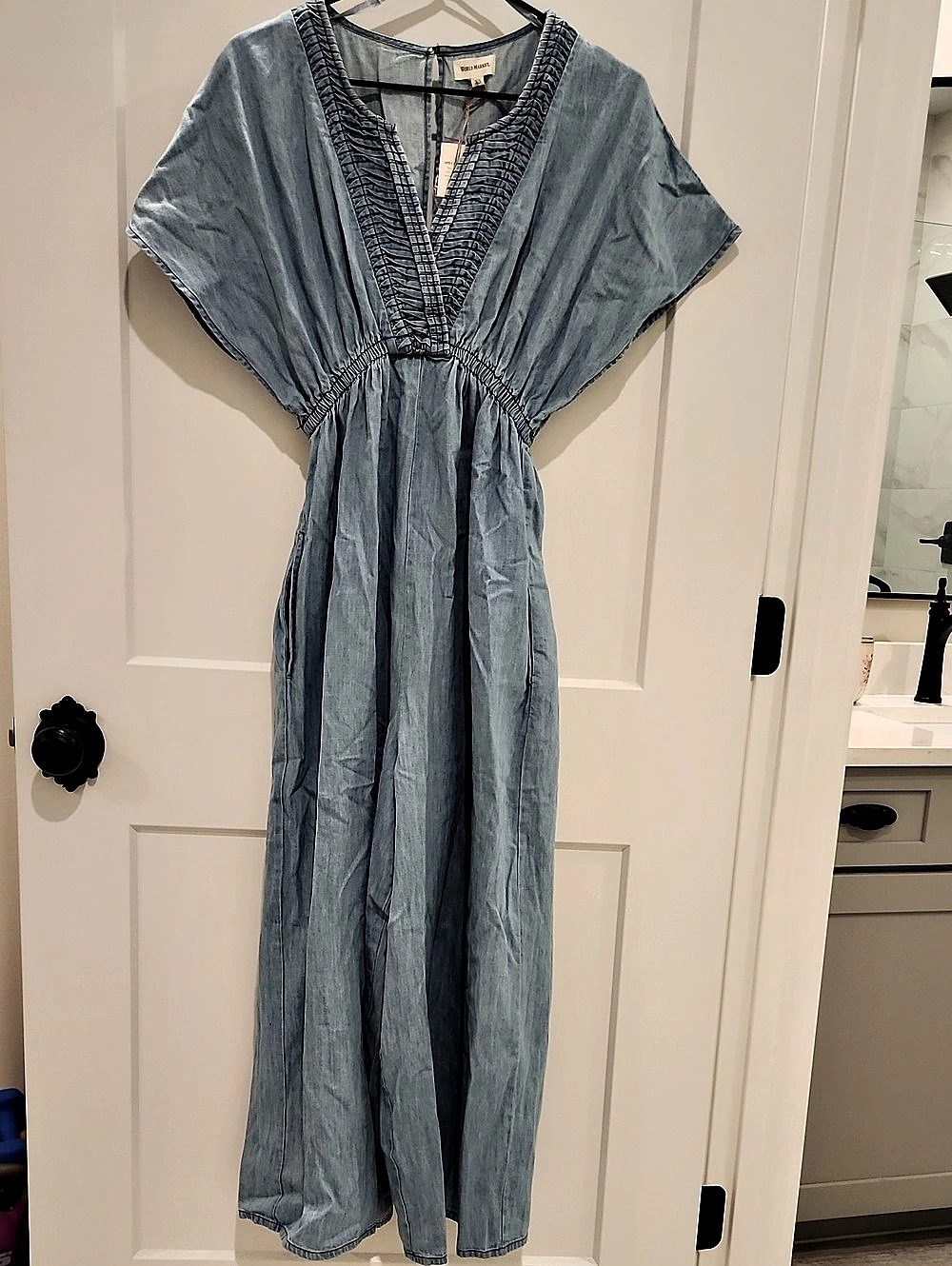 World Market Misha Blue Denim Jumpsuit XS